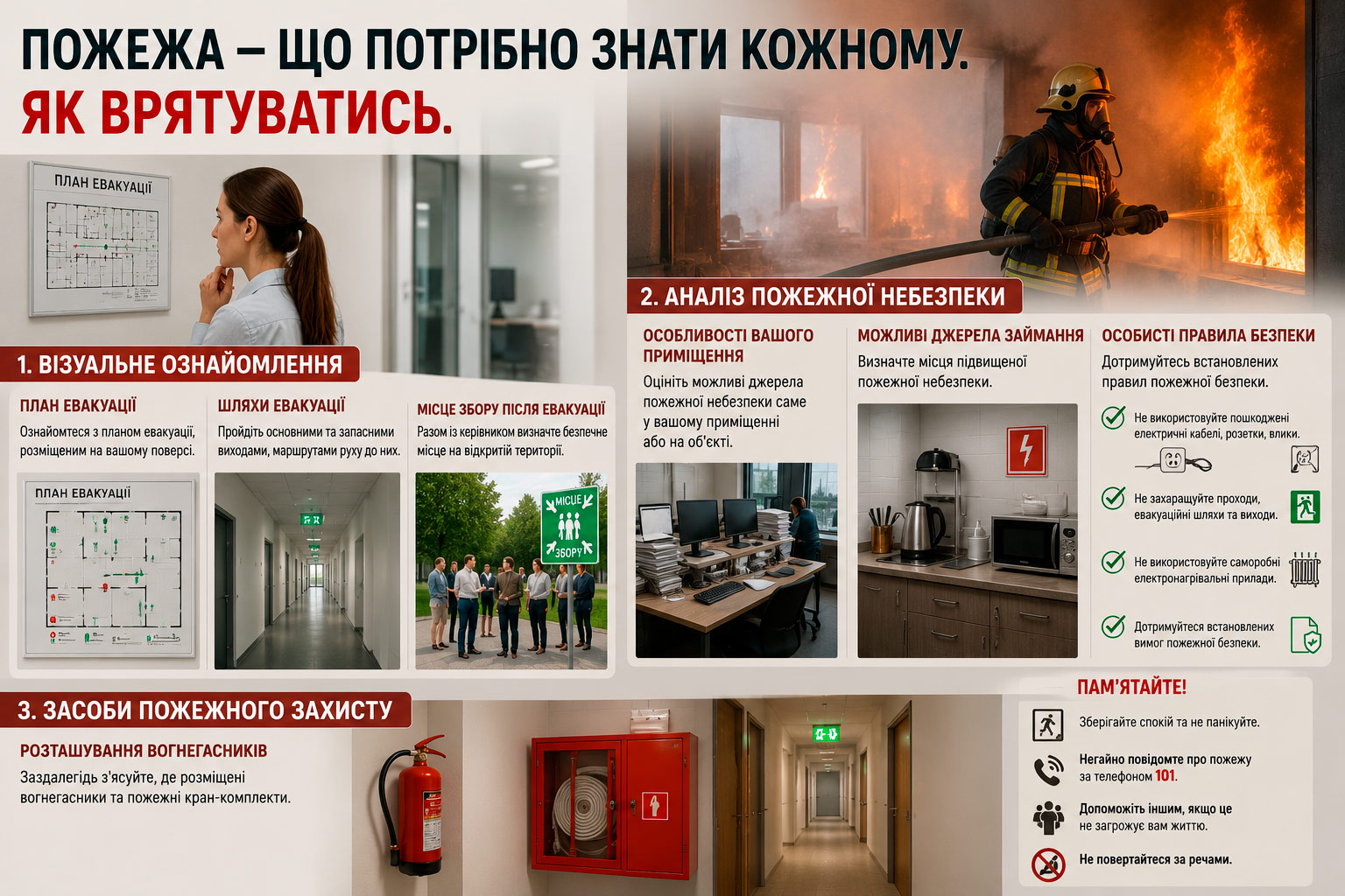 Що потрібно знати щоб врятуватись при пожежі